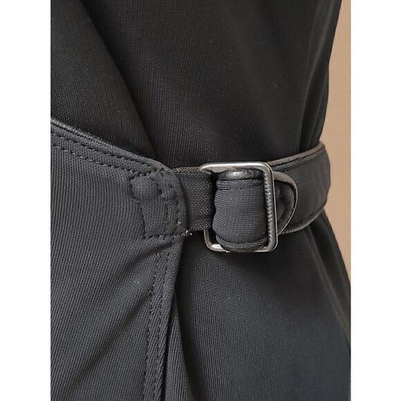 BANANA REPUBLIC Black Stretch Long Sleeve Belted Wrap Dress Size XS - Picture 5 of 15